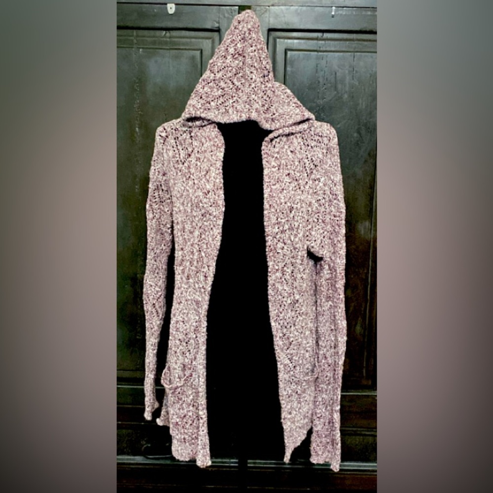 MUDD purple/cream cardigan sweater- size large